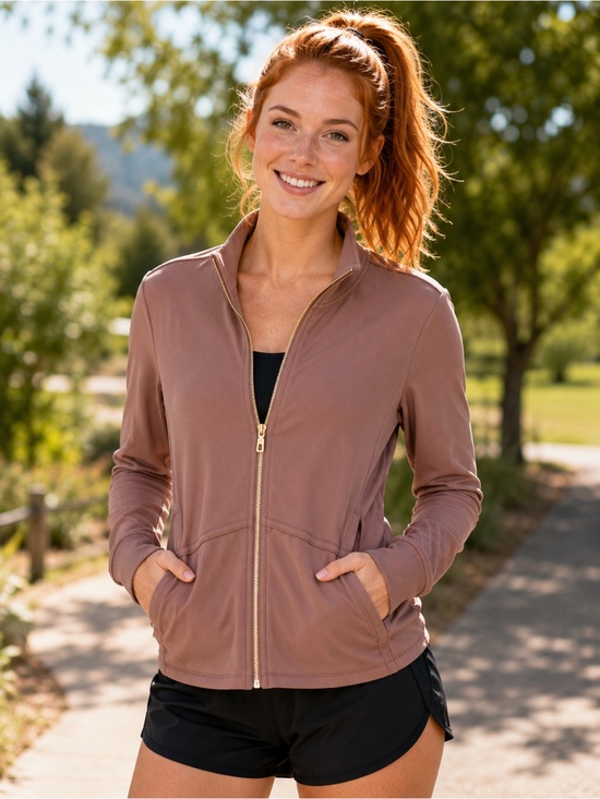 Jason Wu Tops - Jason Wu Taupe Zip-Front Cropped Jacket